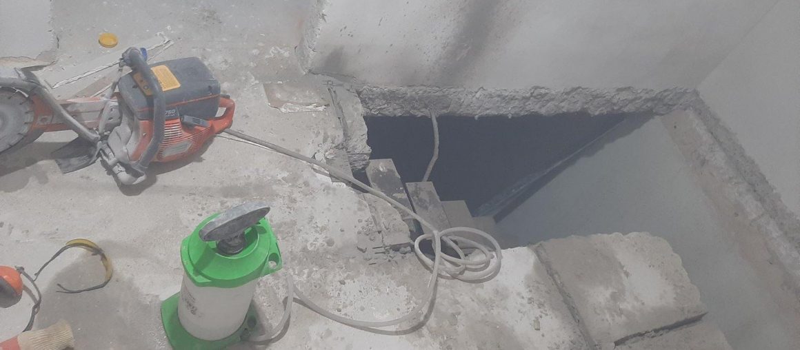 Алмазна різка армованої плити перекриття під сходи